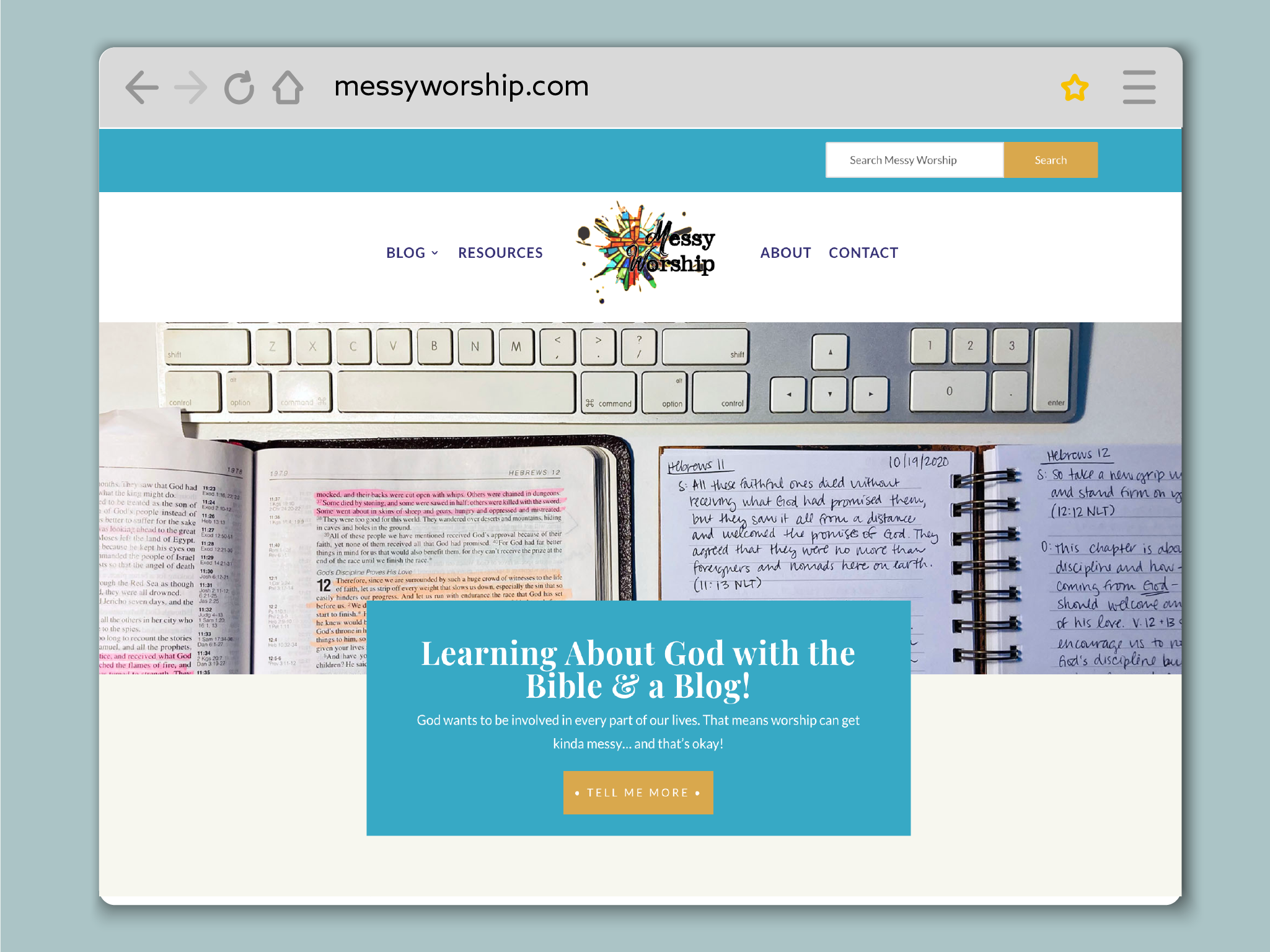 Messy worship blog design